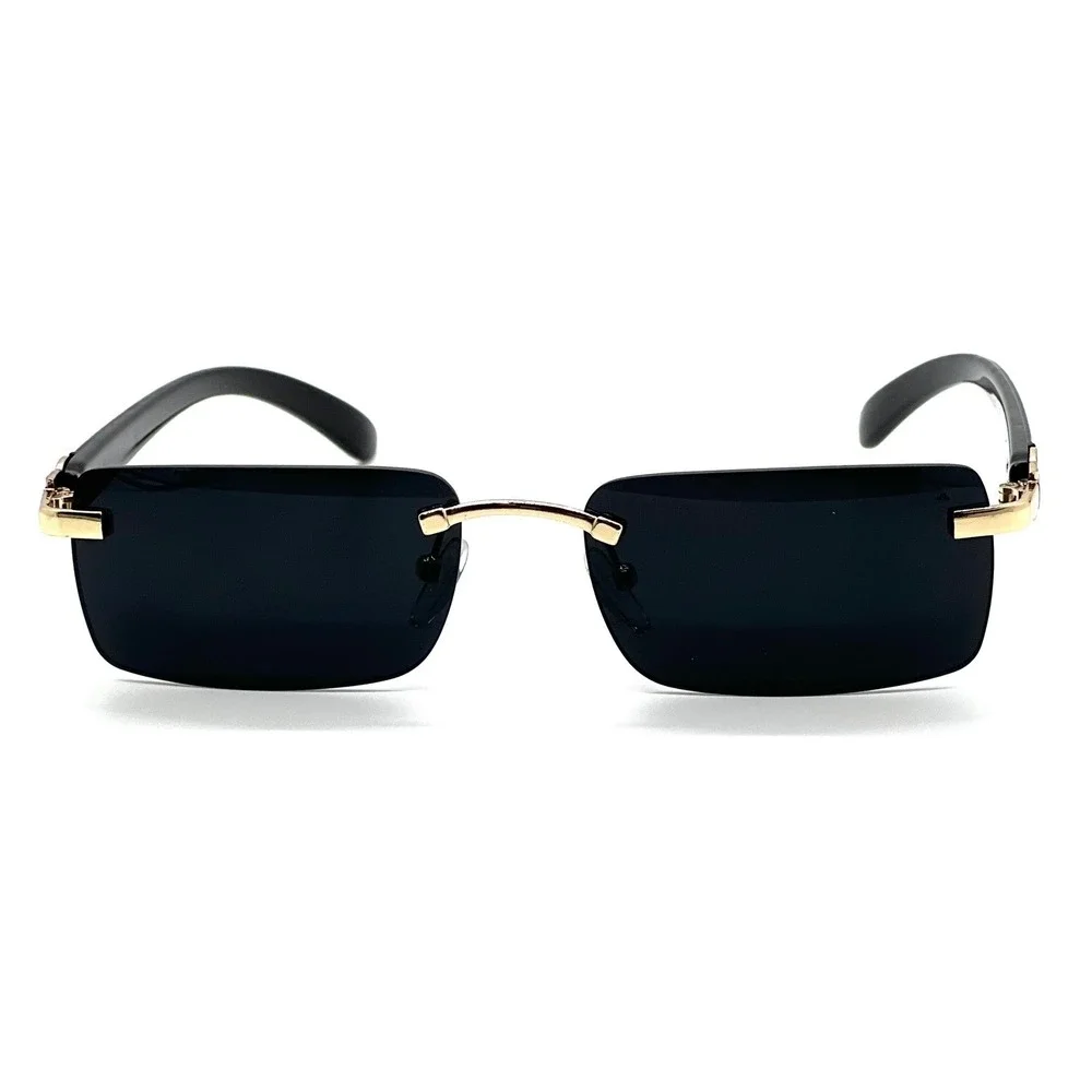 Sunglasses Square Retro Vintage Gold Accent Fashion Shades Gangster Lentes Gafas